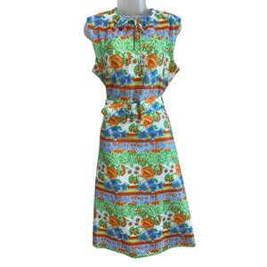Vintage Trends by Jerrie Lurie Belted Summer Jackie O Dress Size 14